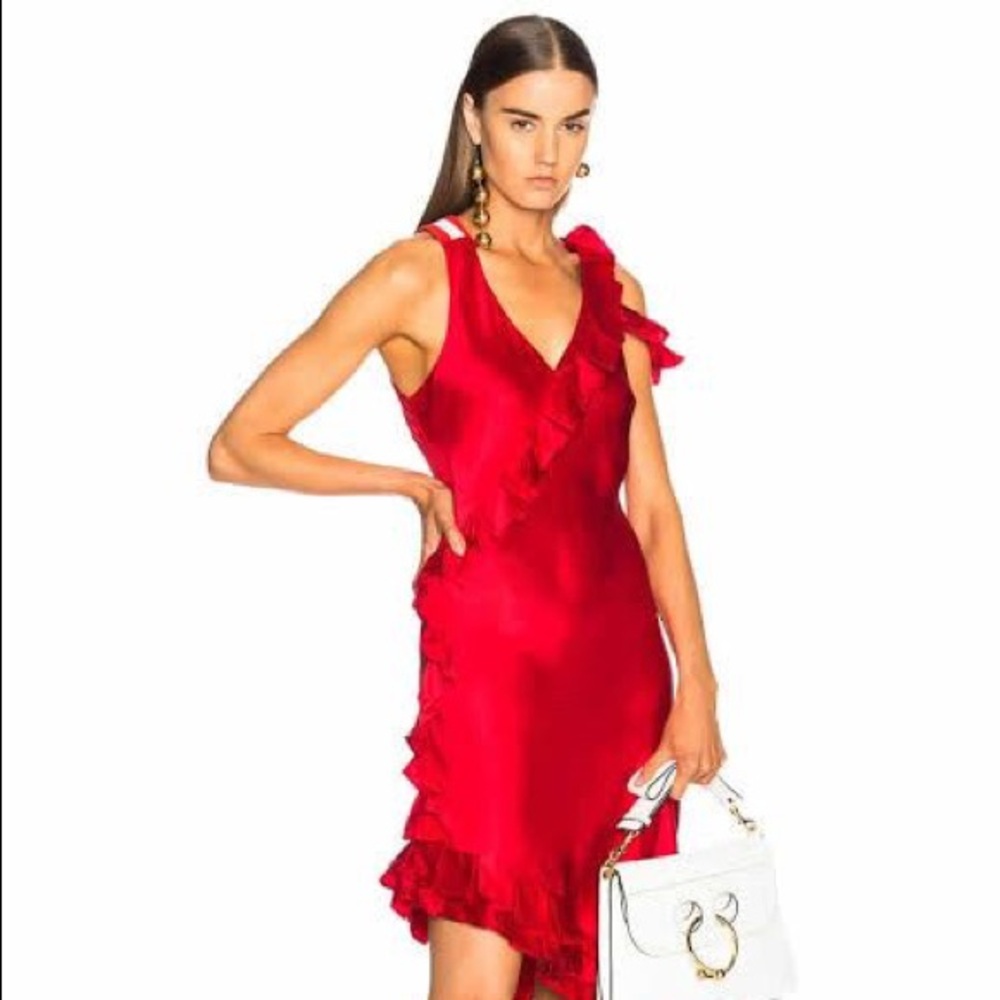Maggie Marilyn Red Silk Slip Dress